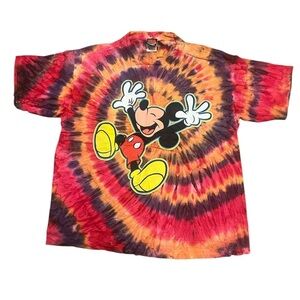 Mickey Unlimited vintage 90’s single stitch multicolor tie dye Mickey t-shirt